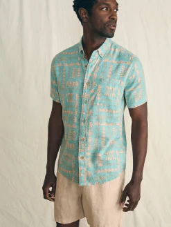 Faherty Brand Shirts*Anna Kahalekulu Short-Sleeve Breeze Shirt -