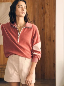 Women Faherty Brand Hoodies & Sweatshirts*Beach Fleece Quarter Zip -