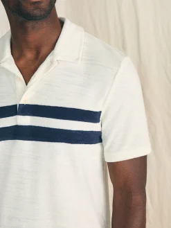 Faherty Brand Polo Shirts*Cabana Towel Terry Surf Stripe Polo Shirt -