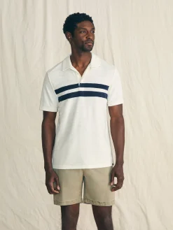 Faherty Brand Polo Shirts*Cabana Towel Terry Surf Stripe Polo Shirt -
