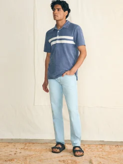 Faherty Brand Polo Shirts*Cabana Towel Terry Surf Stripe Polo Shirt -