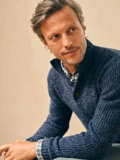 Faherty Brand Sweaters*Cashmere Wool Quarter Button Sweater -