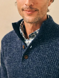 Faherty Brand Sweaters*Cashmere Wool Quarter Button Sweater -