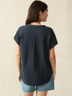 Women Faherty Brand Shirts & Tops*Dream Cotton Gauze Desmond Top -