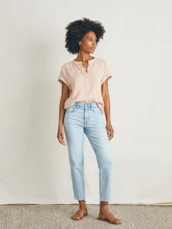 Women Faherty Brand Shirts & Tops*Dream Cotton Gauze Desmond Top -