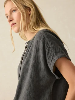 Women Faherty Brand Shirts & Tops*Dream Cotton Gauze Desmond Top -