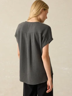 Women Faherty Brand Shirts & Tops*Dream Cotton Gauze Desmond Top -