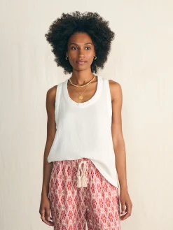 Women Faherty Brand Shirts & Tops*Dream Cotton Gauze Scoop Neck Tank -