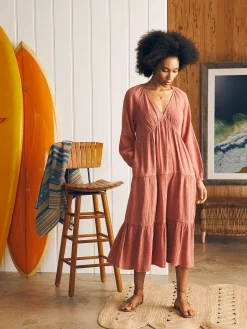 Women Faherty Brand Dresses*Dream Cotton Gauze Sirene Midi Dress -