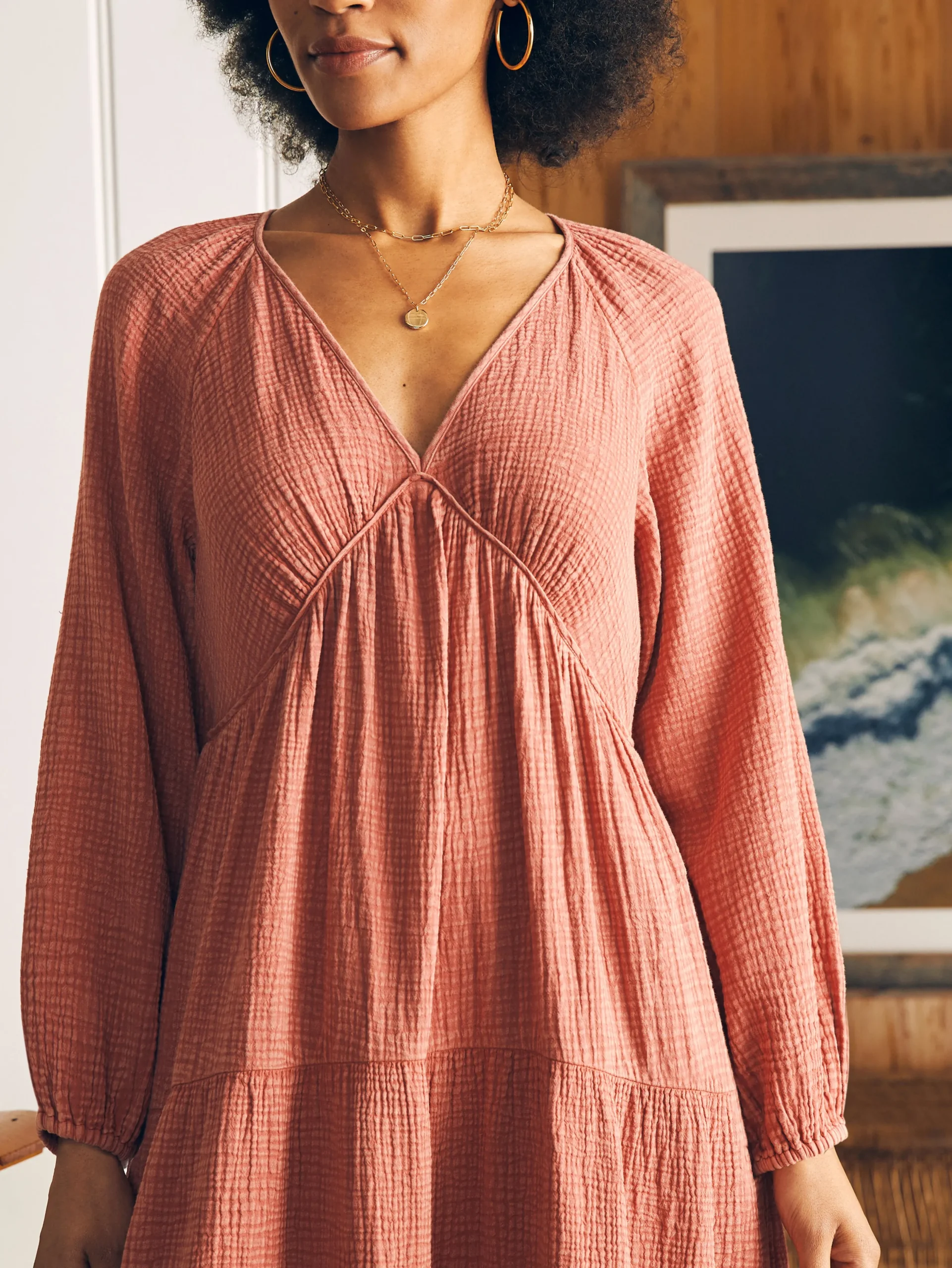 Women Faherty Brand Dresses*Dream Cotton Gauze Sirene Midi Dress -