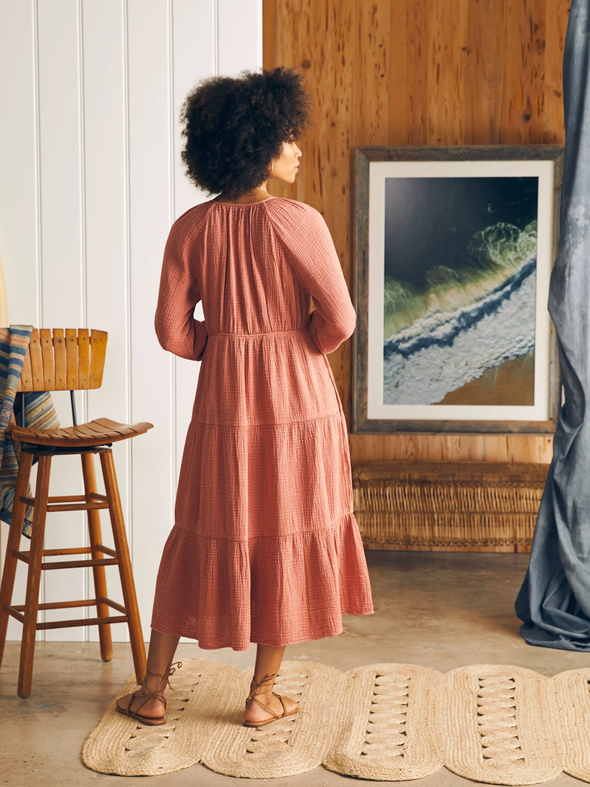 Women Faherty Brand Dresses*Dream Cotton Gauze Sirene Midi Dress -