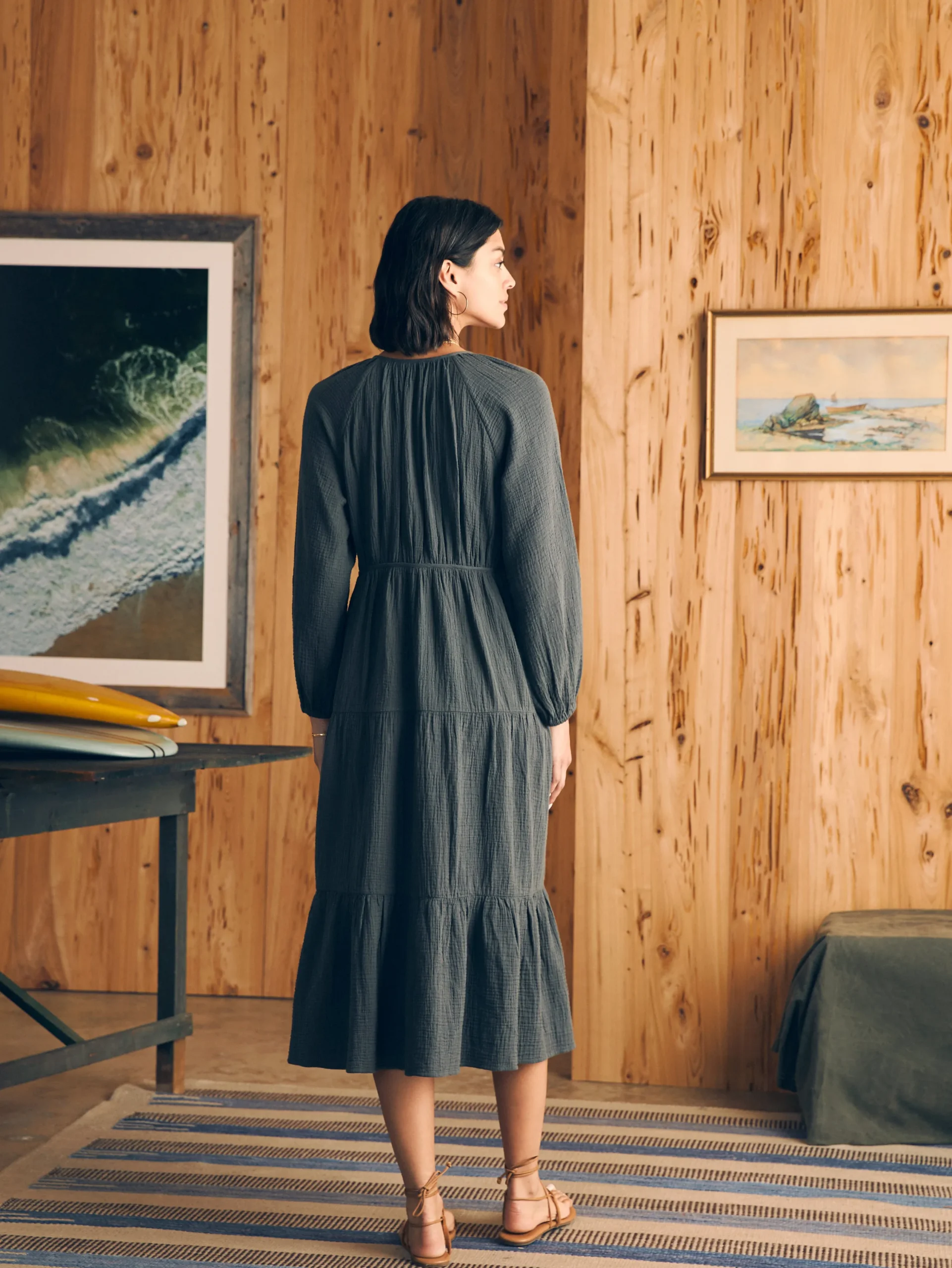 Women Faherty Brand Dresses*Dream Cotton Gauze Sirene Midi Dress -