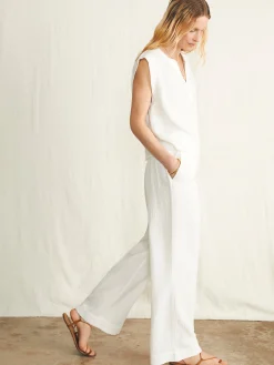 Women Faherty Brand Pants*Dream Cotton Gauze Wide Leg Pant -