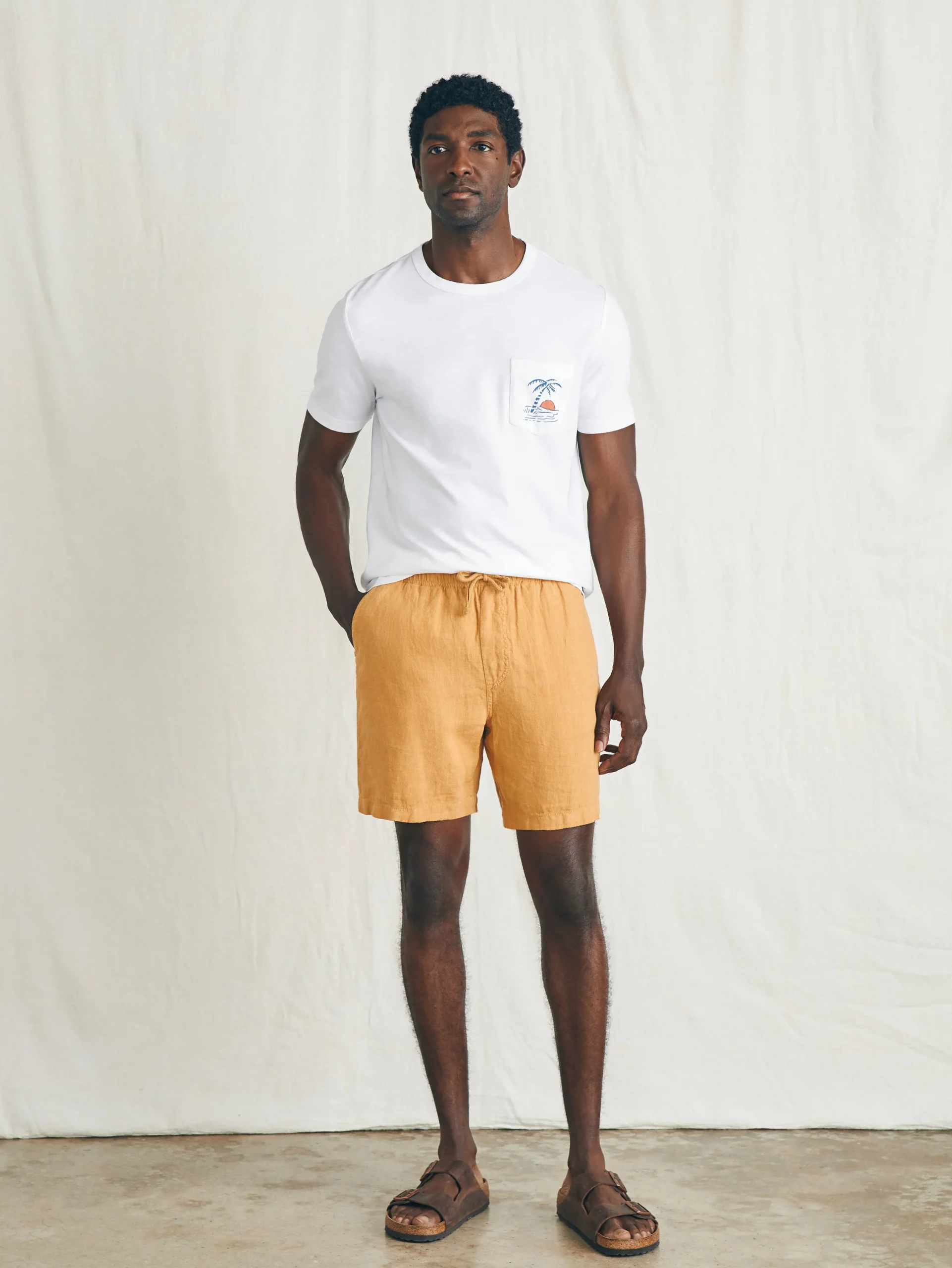 Faherty Brand Shorts*Essential Linen Short (6.5" Inseam) -