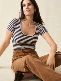 Women Faherty Brand T-Shirts*Freestyle Rib Knit Tee -
