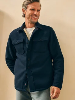 Faherty Brand Jackets & Vests*High Pile Fleece Lined Wool CPO -