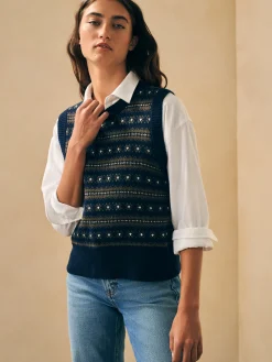 Women Faherty Brand Sweaters*Highland Fair Isle Sweater Vest -