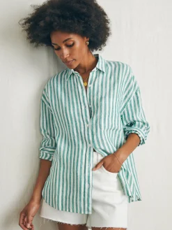 Women Faherty Brand Shirts & Tops*Laguna Linen Relaxed Shirt -