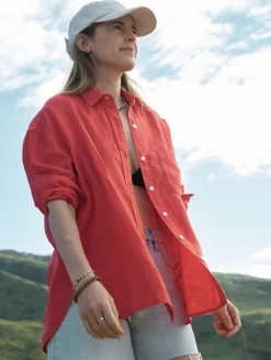Women Faherty Brand Shirts & Tops*Laguna Linen Relaxed Shirt -
