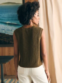 Women Faherty Brand Sweaters*Miramar Linen Muscle Tank -