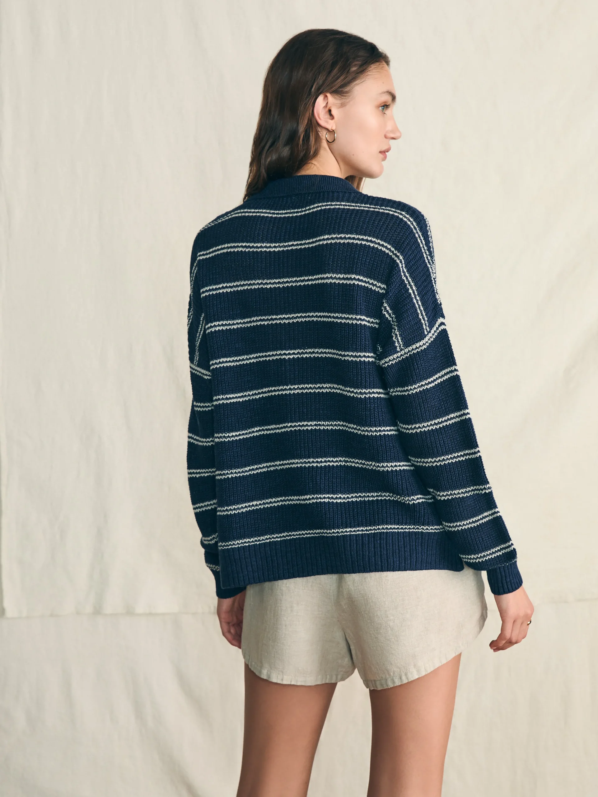 Women Faherty Brand Sweaters*Miramar Linen Polo -