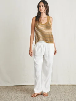 Women Faherty Brand Sweaters*Miramar Linen Scoop Neck Tank -