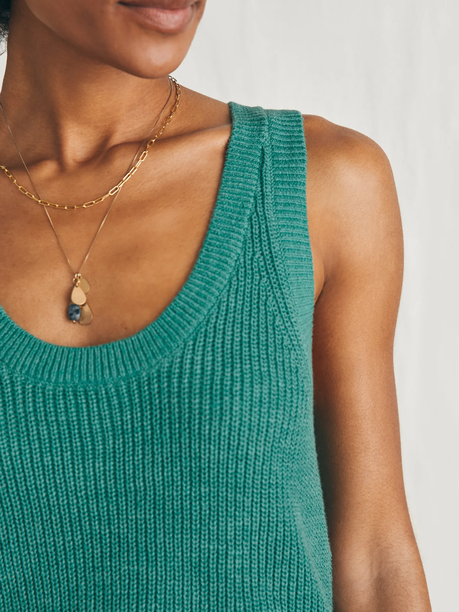 Women Faherty Brand Sweaters*Miramar Linen Scoop Neck Tank -