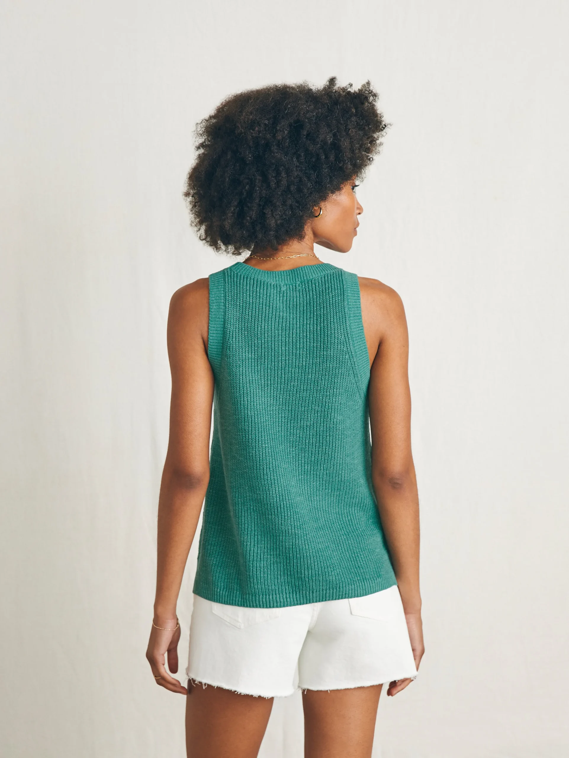 Women Faherty Brand Sweaters*Miramar Linen Scoop Neck Tank -