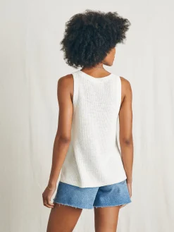 Women Faherty Brand Sweaters*Miramar Linen Scoop Neck Tank -