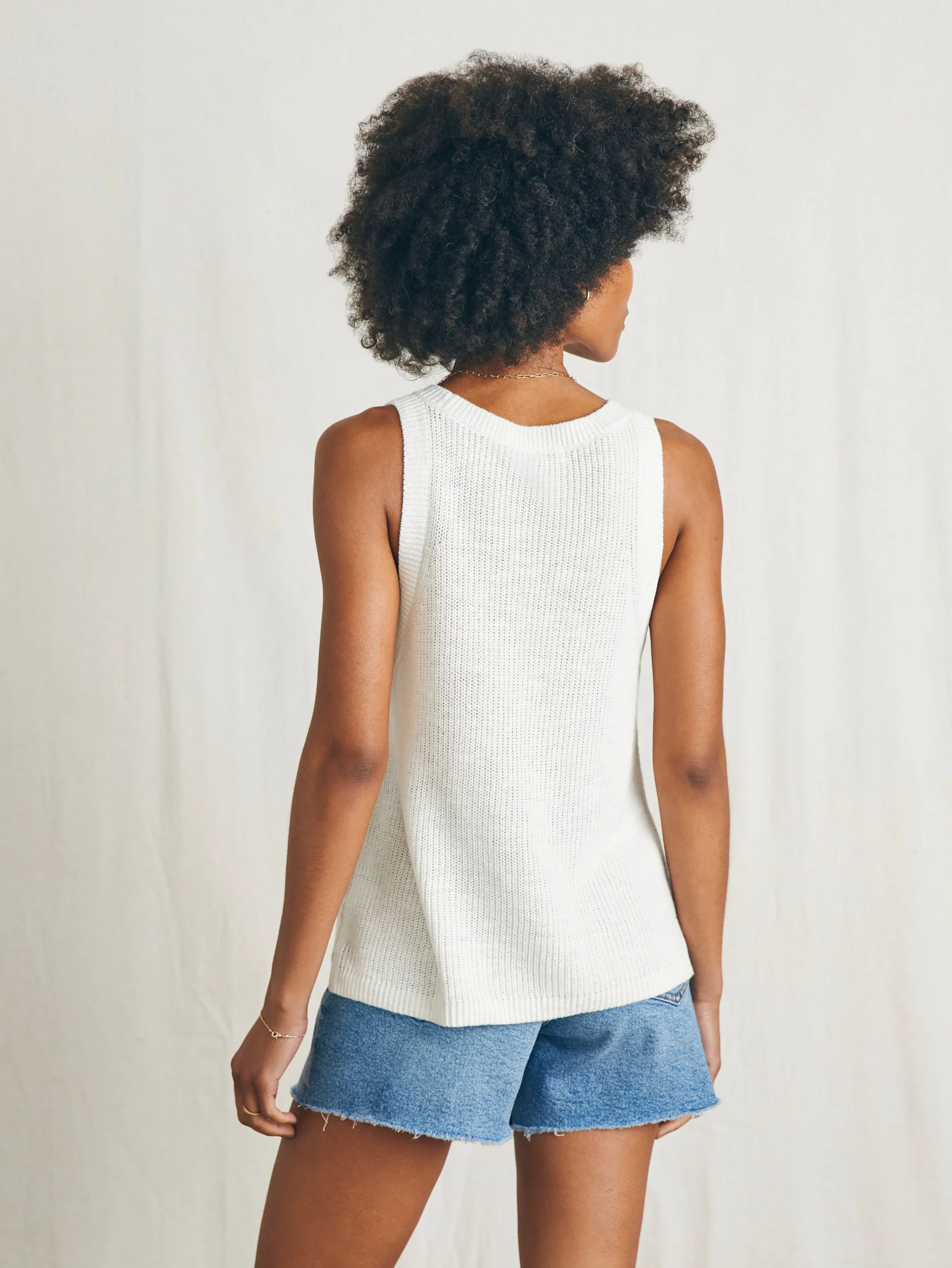 Women Faherty Brand Sweaters*Miramar Linen Scoop Neck Tank -
