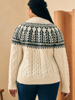 Women Faherty Brand Sweaters*Native Knitter Frost Fair Isle Crew -