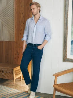 Faherty Brand Pants*Organic Cotton Slim Straight Denim (32" Inseam) -