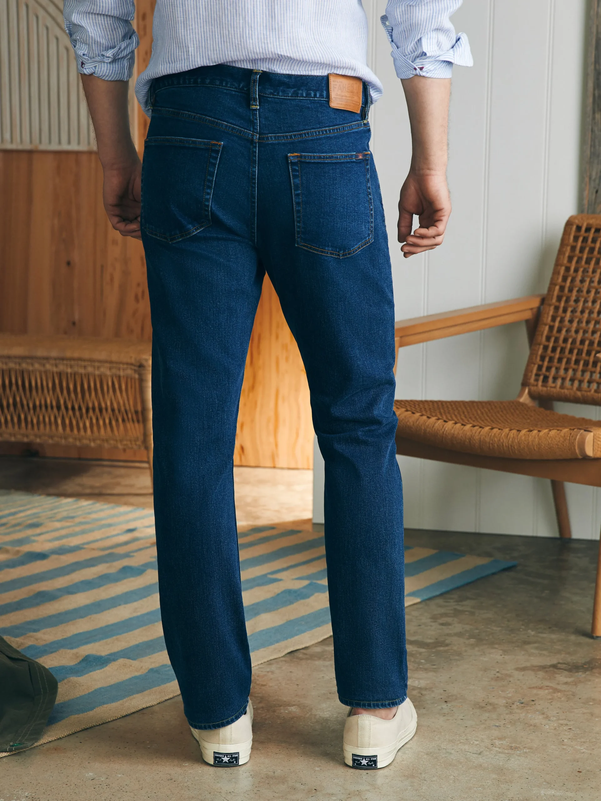 Faherty Brand Pants*Organic Cotton Slim Straight Denim (32" Inseam) -