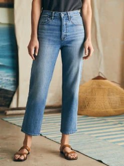 Women Faherty Brand Pants|Jeans*Organic Cotton Slim Straight Ankle Denim -