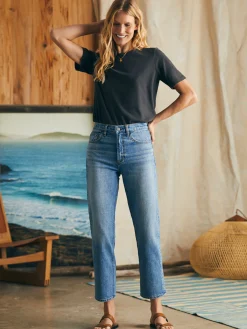 Women Faherty Brand Pants|Jeans*Organic Cotton Slim Straight Ankle Denim -