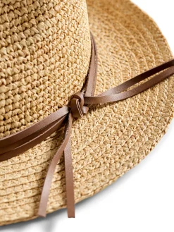 Women Faherty Brand Swim*Raffia Trim Crochet Fedora -