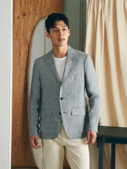 Faherty Brand Blazers*Reserve Linen Herringbone Blazer -