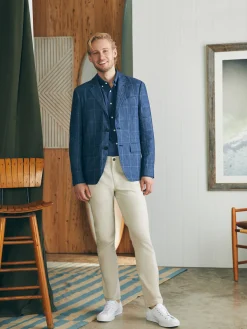 Faherty Brand Blazers*Reserve Linen Windowpane Blazer -