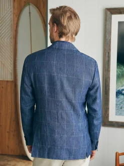 Faherty Brand Blazers*Reserve Linen Windowpane Blazer -