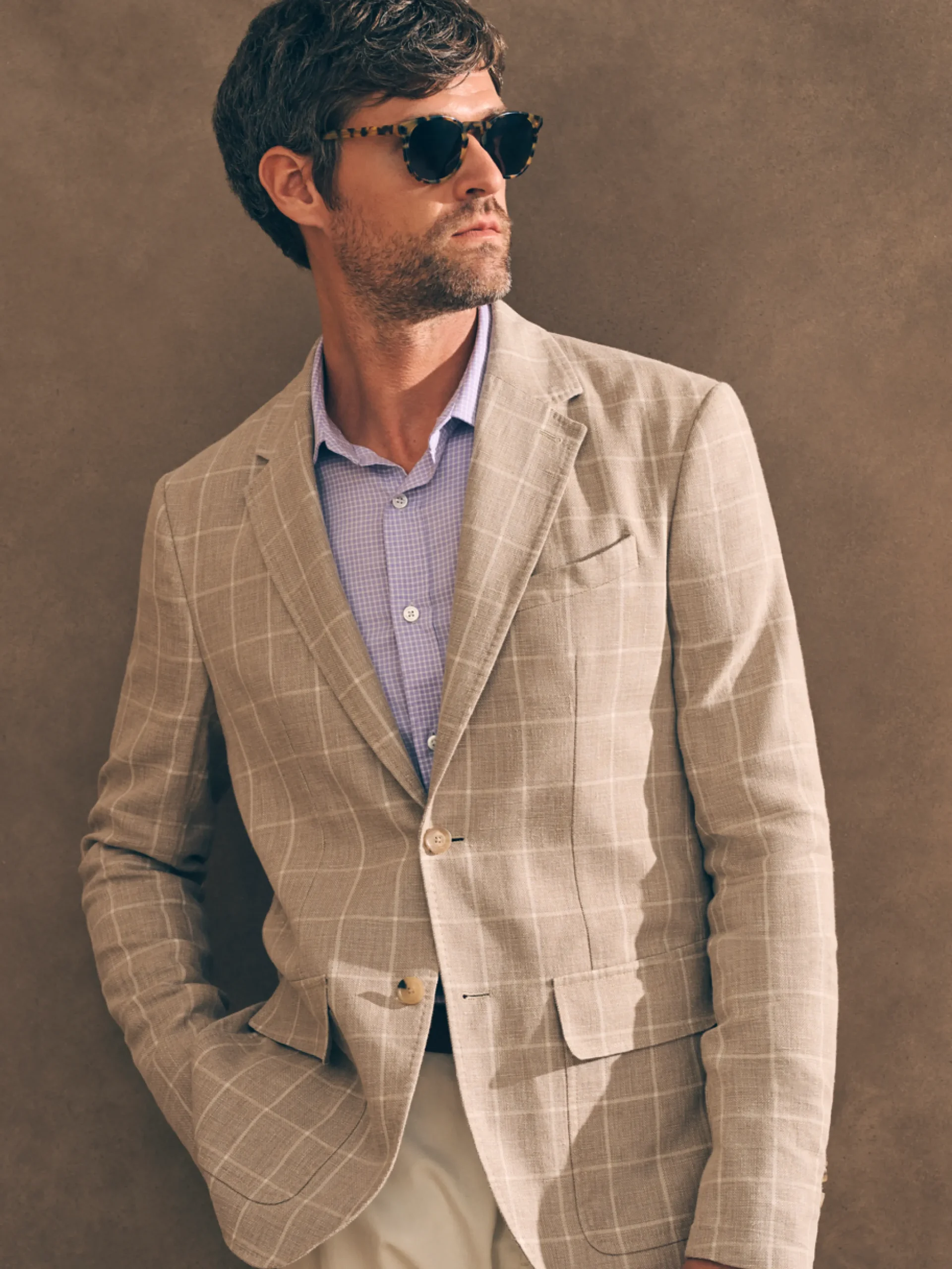 Faherty Brand Blazers*Reserve Linen Yarn Dyed Blazer -