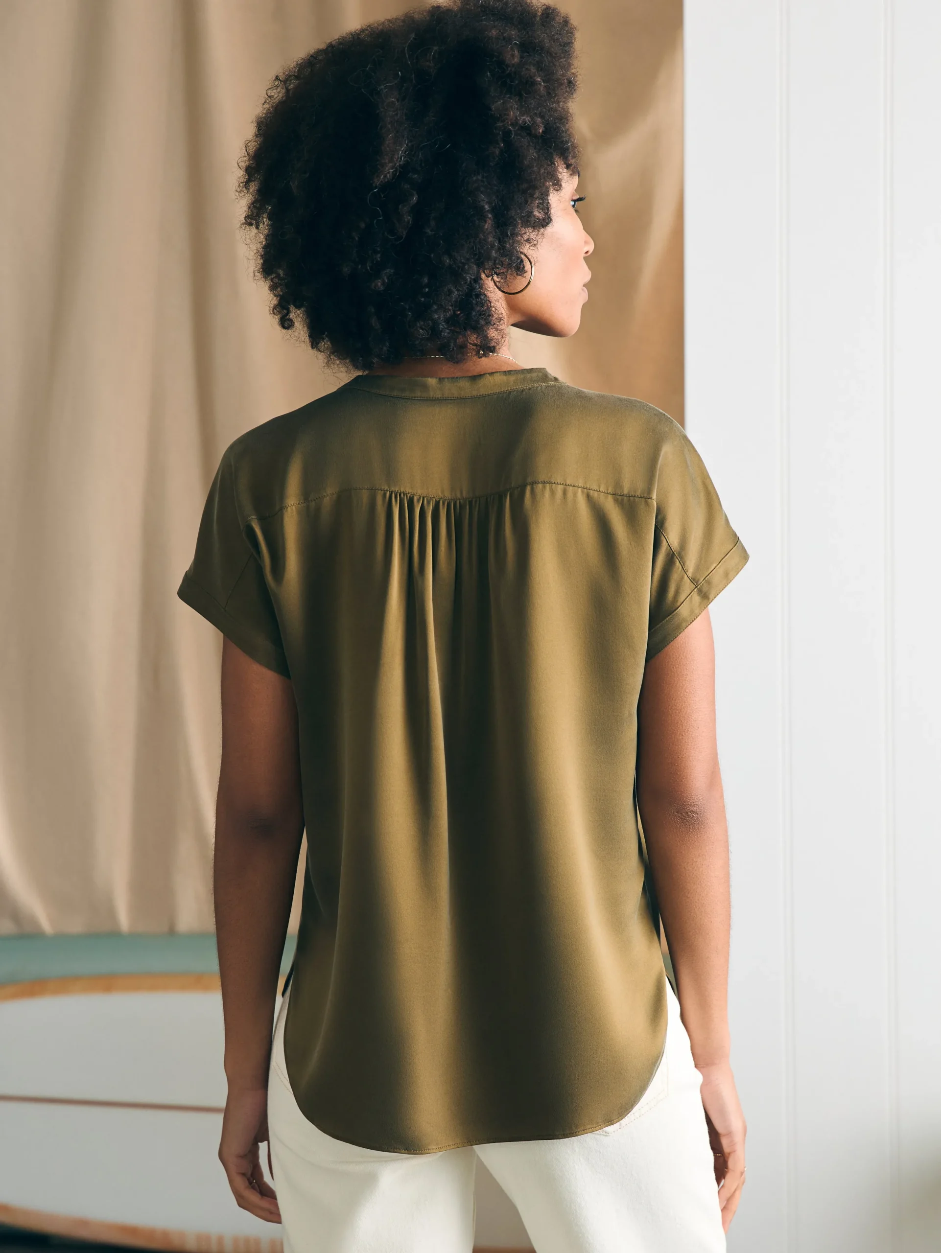 Women Faherty Brand Shirts & Tops*Sandwashed Silk Desmond Top -
