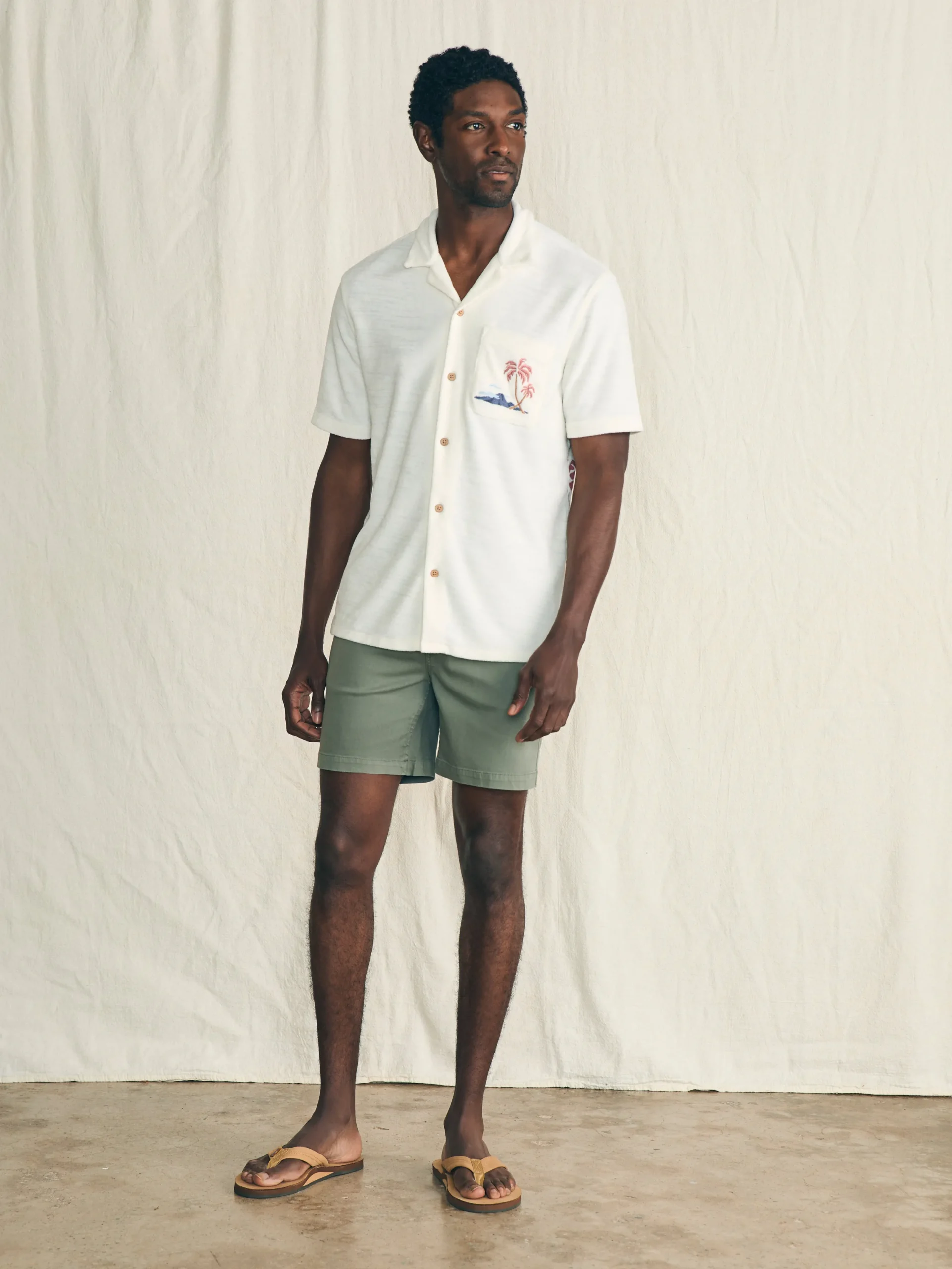 Faherty Brand Shirts*Short-Sleeve Cabana Towel Terry Shirt -