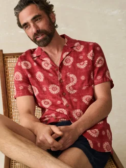 Faherty Brand Shirts*Short-Sleeve Hemp Blend Camp Shirt -