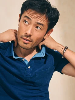 Faherty Brand Polo Shirts*Short-Sleeve Indigo Polo Shirt -