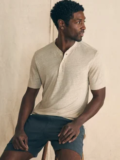 Faherty Brand T-Shirts & Henleys*Short-Sleeve Linen Henley -