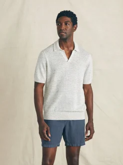 Faherty Brand Sweaters*Short-Sleeve Linen Sweater Polo -