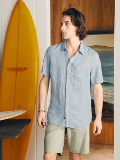 Faherty Brand Shirts*Short-Sleeve Palma Linen Shirt -
