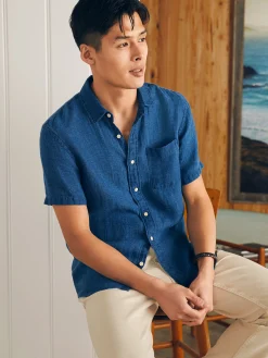 Faherty Brand Shirts*Short-Sleeve Palma Linen Shirt -