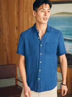 Faherty Brand Shirts*Short-Sleeve Palma Linen Shirt -