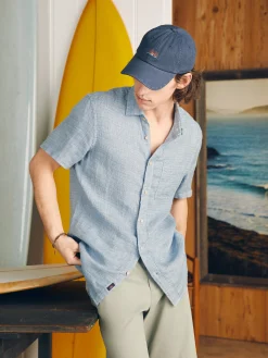 Faherty Brand Shirts*Short-Sleeve Palma Linen Shirt (Tall) -
